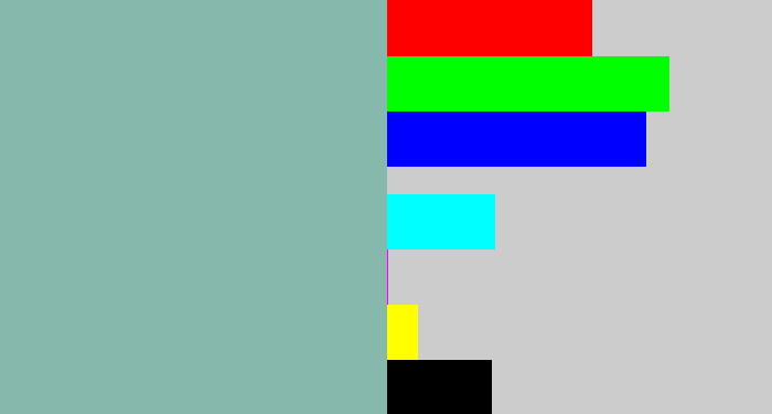 Hex color #86b9ab - pale teal