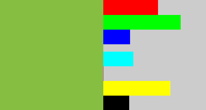 Hex color #86be42 - avocado
