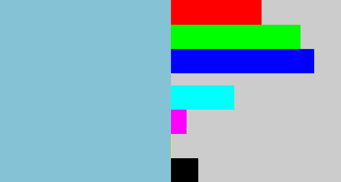 Hex color #86c2d5 - light grey blue