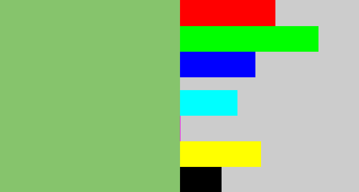 Hex color #86c46c - sage green