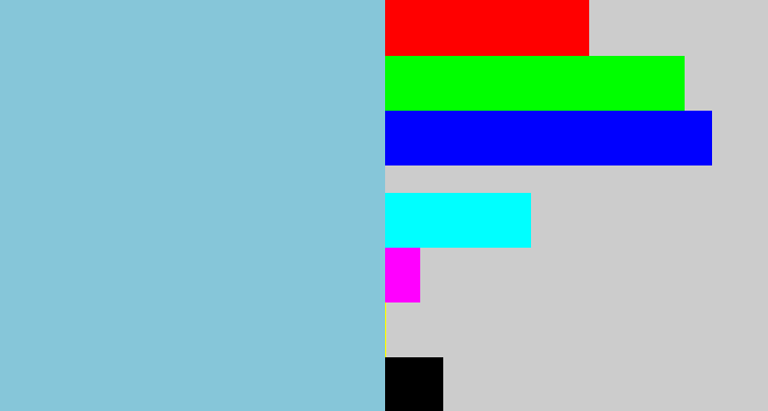 Hex color #86c6d9 - light grey blue