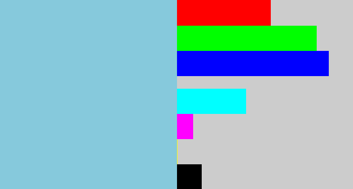 Hex color #86c9dc - light grey blue
