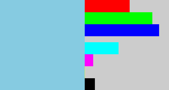 Hex color #86cbe1 - lightblue