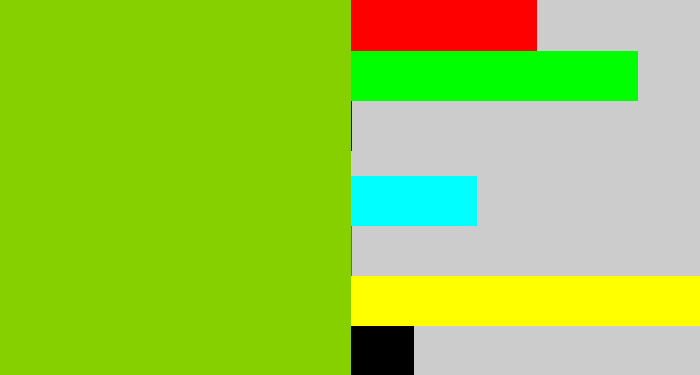 Hex color #86d000 - slime green