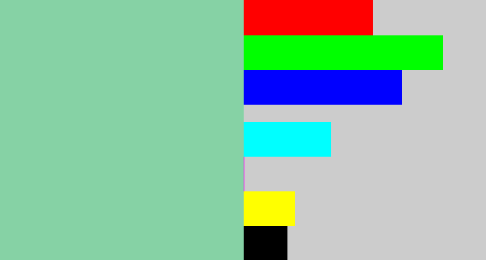 Hex color #86d2a5 - pale teal