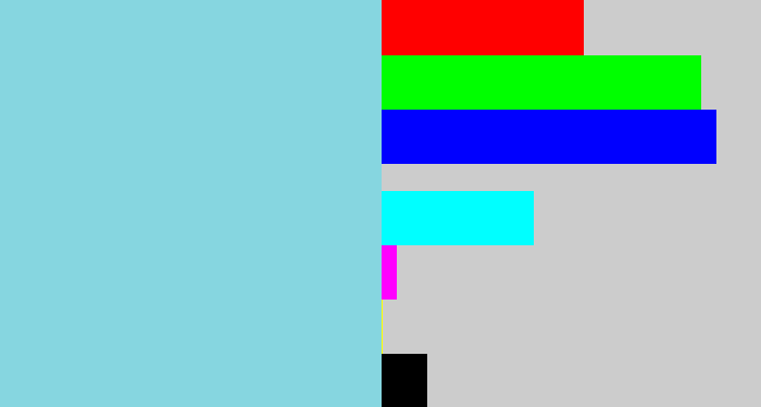 Hex color #86d6e0 - lightblue