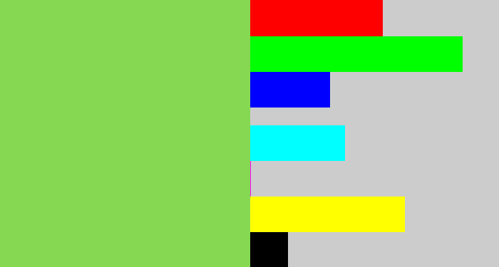 Hex color #86d852 - kiwi green