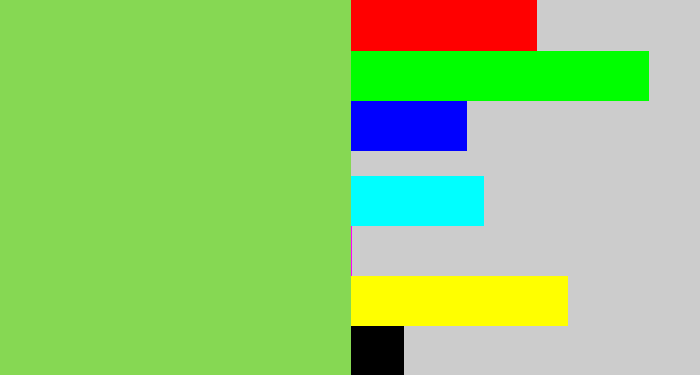 Hex color #86d853 - kiwi green