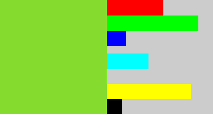 Hex color #86dc2e - kiwi green