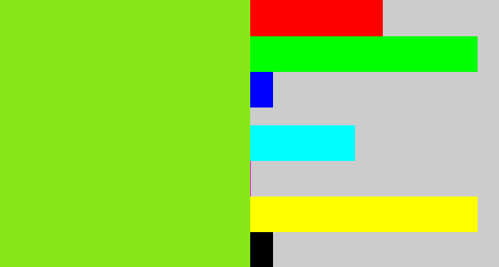 Hex color #86e816 - bright lime