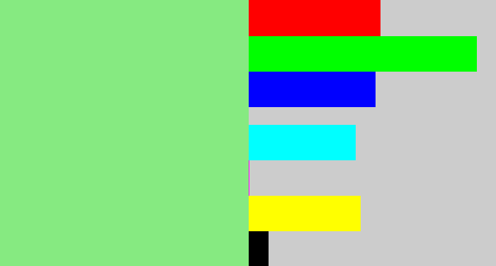 Hex color #86ea81 - easter green