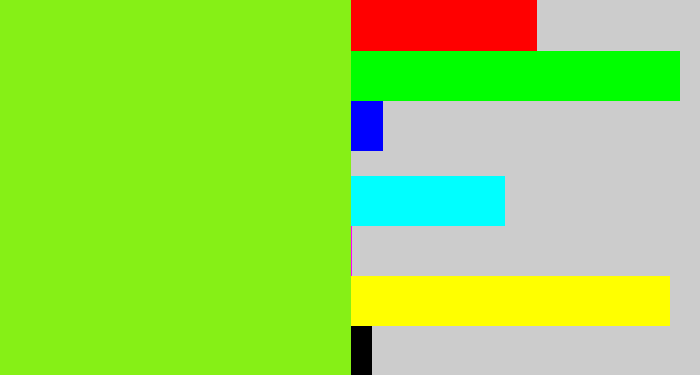 Hex color #86f016 - acid green