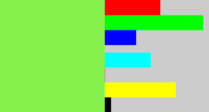 Hex color #86f04c - kiwi green