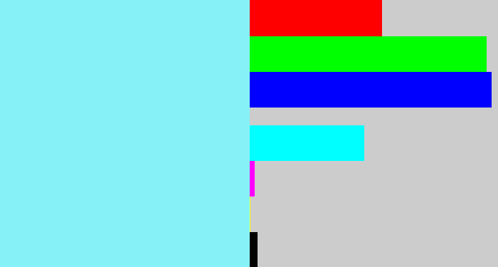 Hex color #86f2f7 - robin egg blue