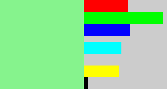 Hex color #86f38d - easter green