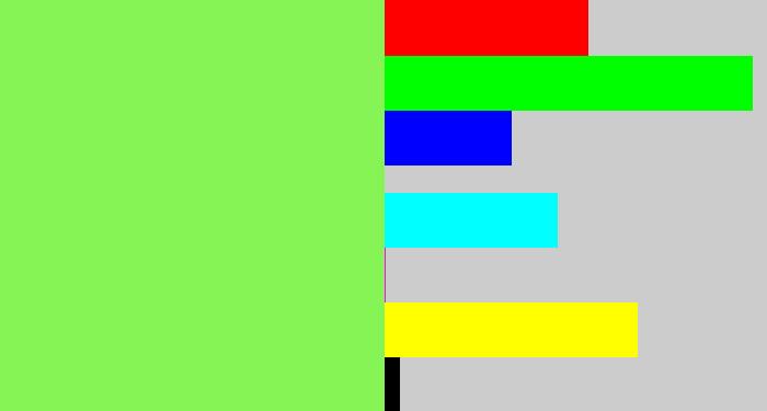 Hex color #86f454 - lighter green