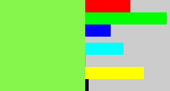 Hex color #86f54c - kiwi green