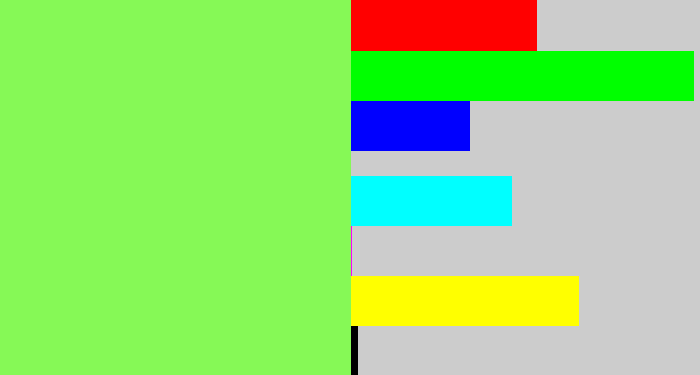 Hex color #86f956 - lighter green