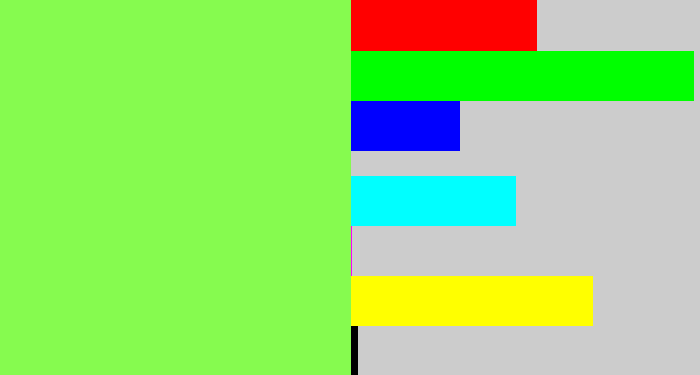 Hex color #86fb4f - lighter green