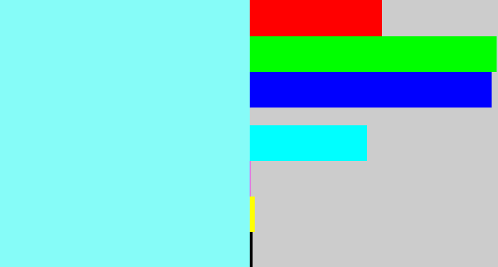 Hex color #86fcf8 - robin egg blue