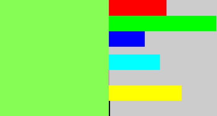 Hex color #86fd53 - lighter green