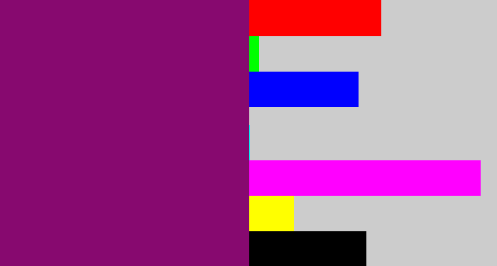 Hex color #87096f - darkish purple
