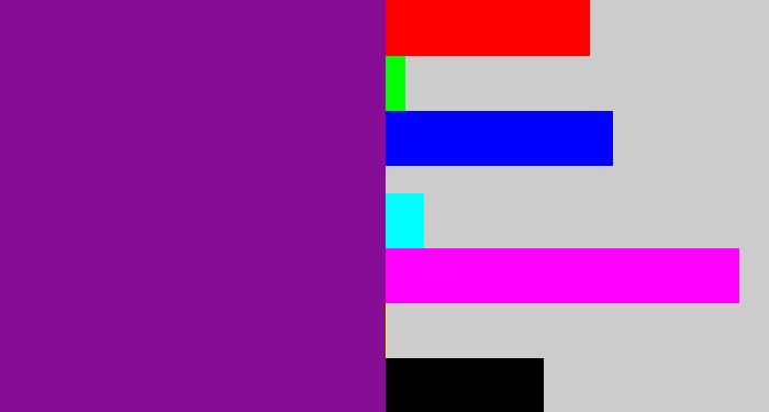 Hex color #870c96 - purple