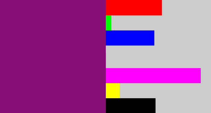 Hex color #870e76 - darkish purple