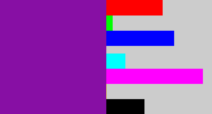 Hex color #870fa4 - purple
