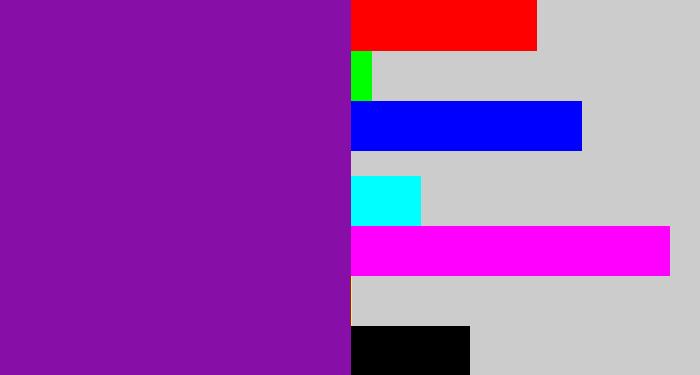 Hex color #870fa8 - purple