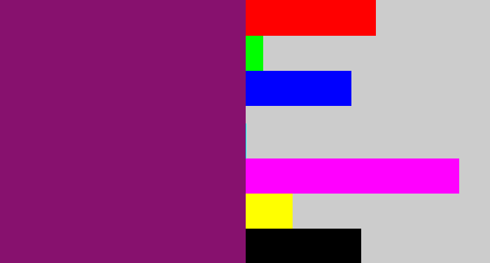 Hex color #87116e - darkish purple
