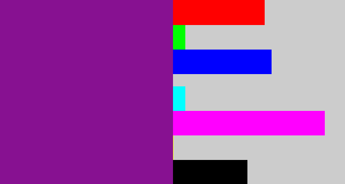 Hex color #871191 - purple
