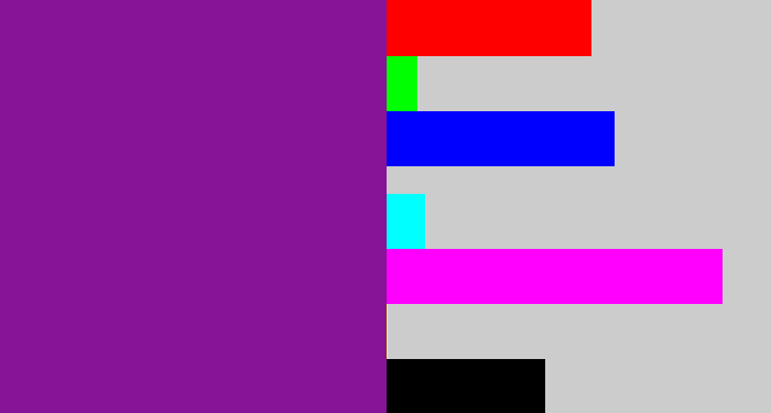 Hex color #871496 - purple