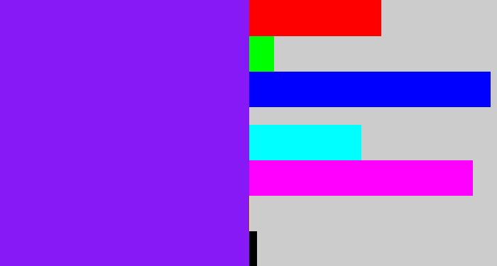 Hex color #8719f7 - violet