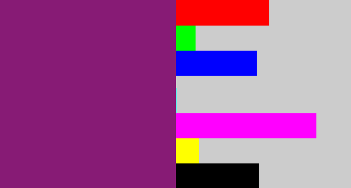 Hex color #871b75 - darkish purple