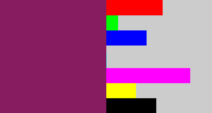 Hex color #871c61 - darkish purple
