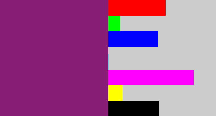 Hex color #871d75 - darkish purple
