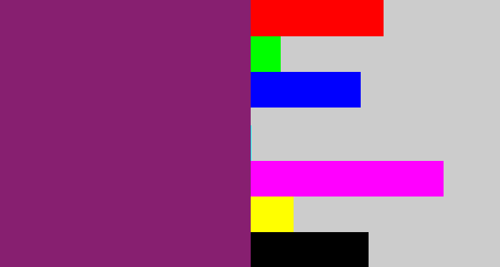 Hex color #871f70 - darkish purple