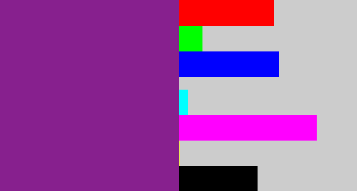 Hex color #87208e - purple