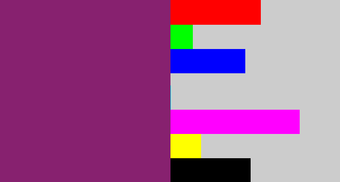 Hex color #87216f - darkish purple