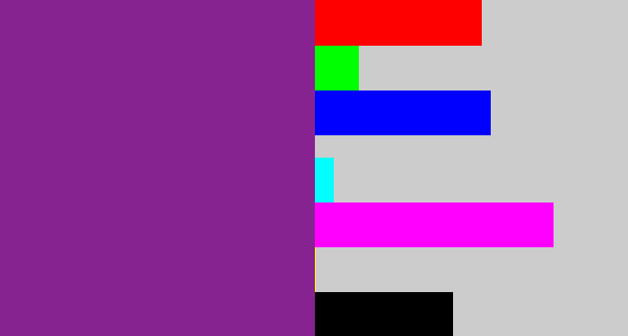 Hex color #872390 - purple