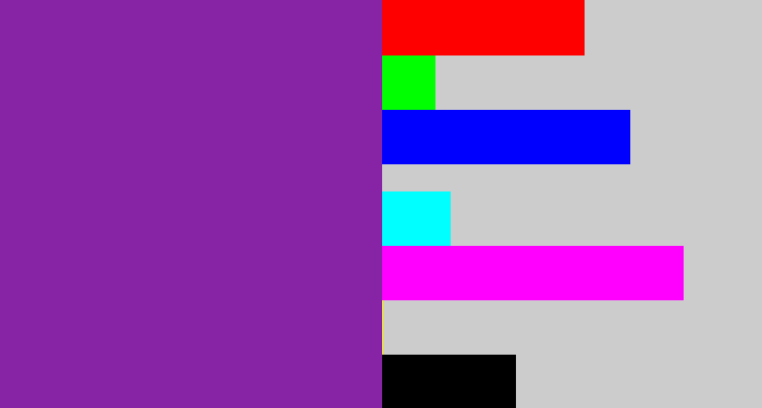 Hex color #8723a5 - purple