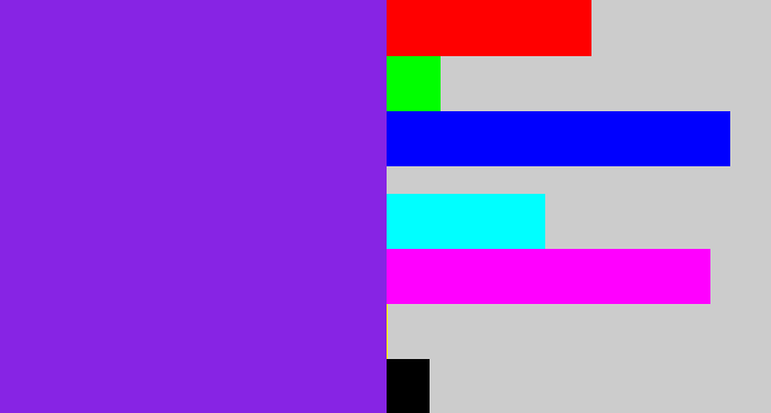Hex color #8724e4 - violet