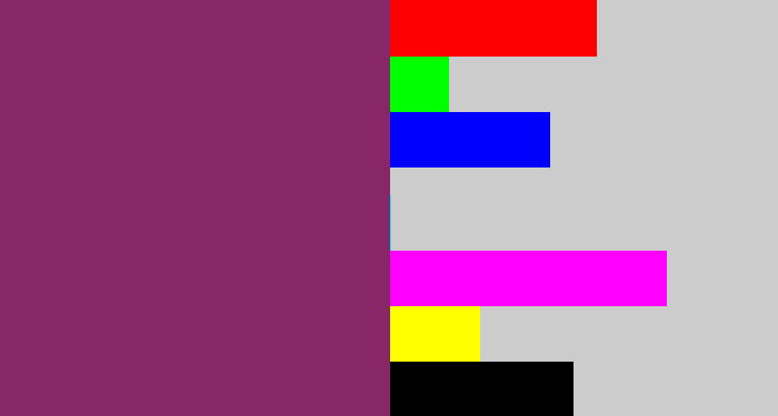Hex color #872768 - darkish purple