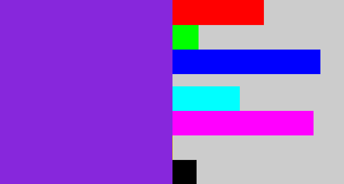 Hex color #8727dc - bluish purple