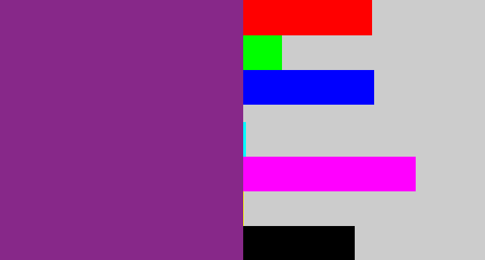 Hex color #872889 - warm purple