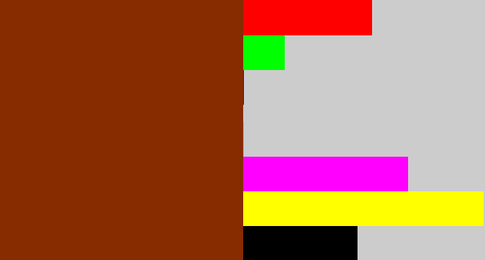 Hex color #872b01 - rust brown