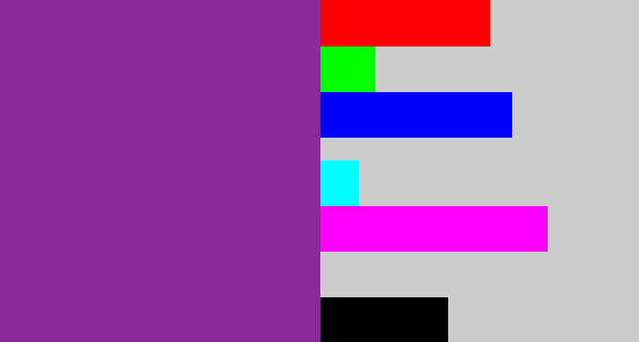 Hex color #872c99 - purple