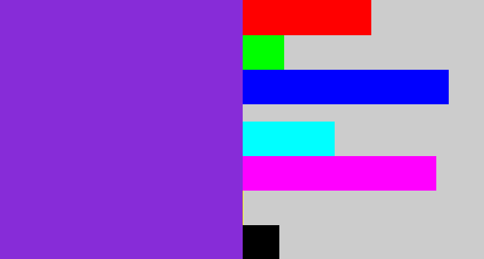 Hex color #872cd8 - bluish purple