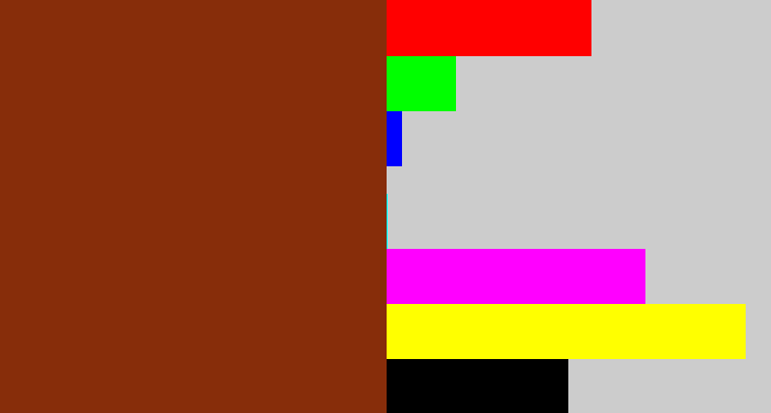 Hex color #872d0a - reddish brown